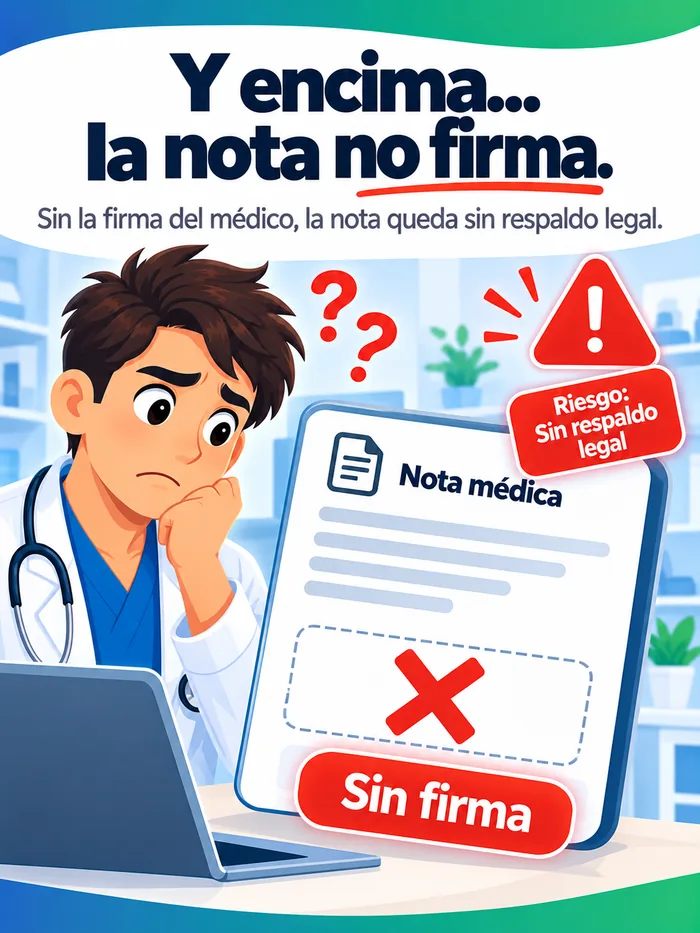 La nota no firma